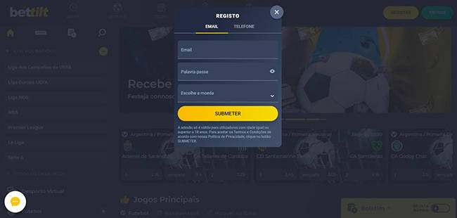 Preencher os campos com os seus dados