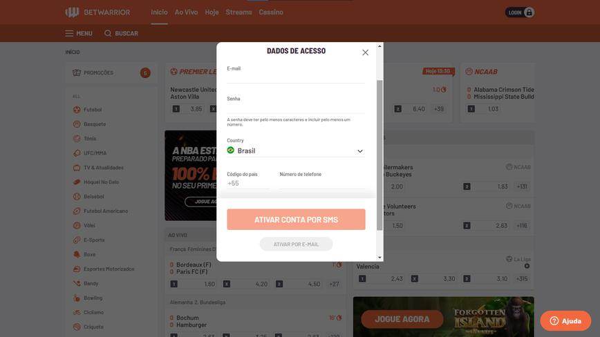 Como se registrar no site Betwarrior passo 2