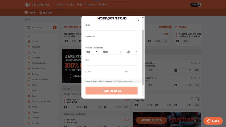 Como se registrar no site Betwarrior passo 3