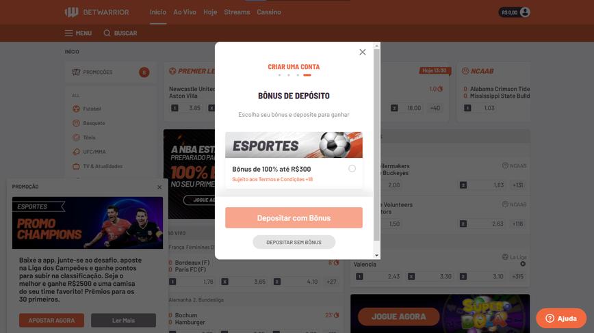 Como se registrar no site Betwarrior passo 4
