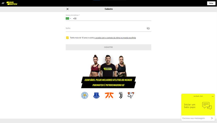 Como se registrar no site Parimatch