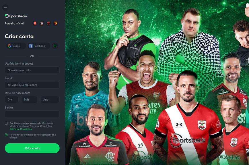 Como se registrar no site Sportsbet.io