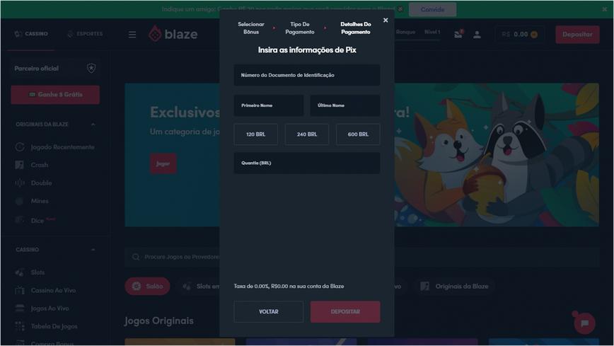 Recebimento do bônus de boas-vindas